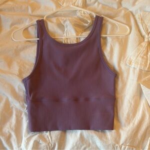 Women's Purple Ribbed Tank Top